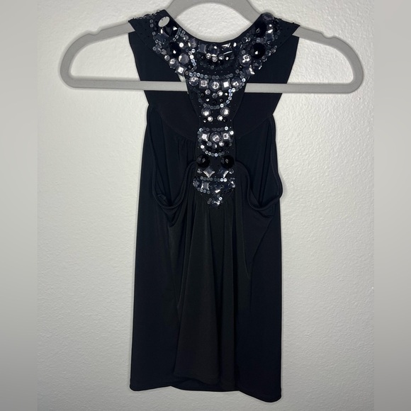 Express Black Embellished Halter Top XS NWT - Picture 4 of 6